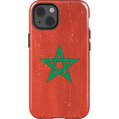 Morocco Flag Distressed iPhone 15 Impact Case